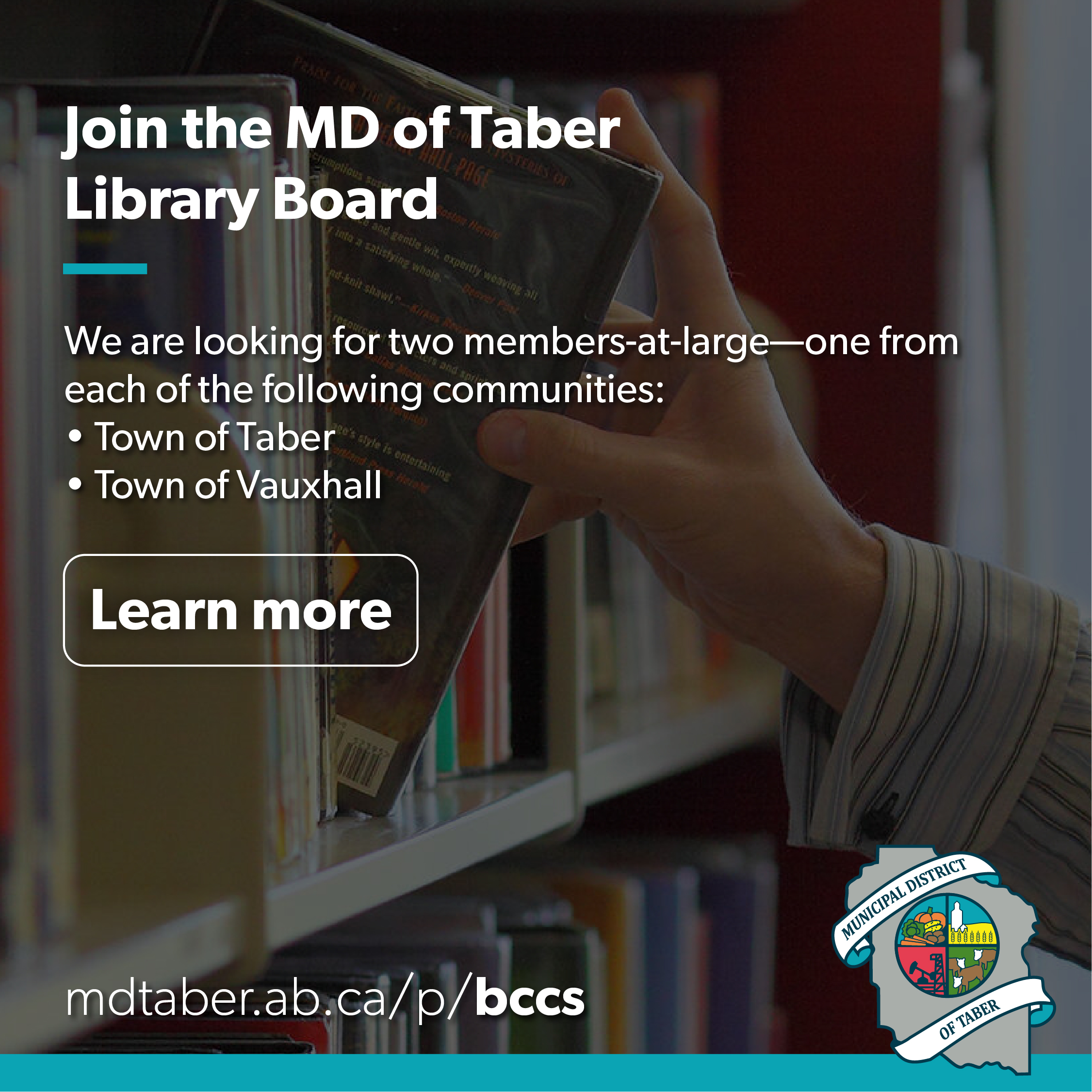 Join the MD of Taber Library Board
