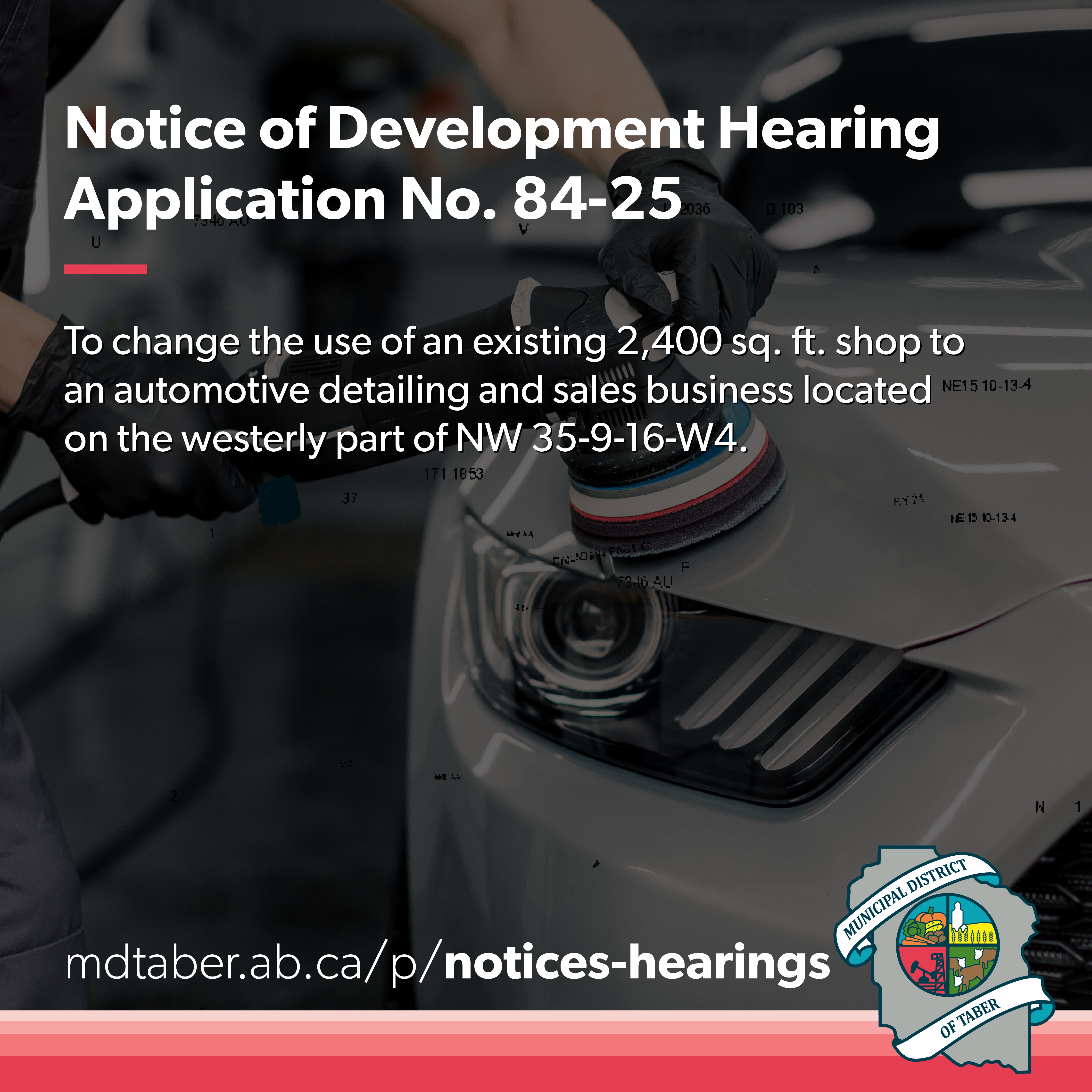 Notice of Development Hearing Application No 84-25